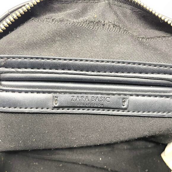 ZARA Red Black White Leather Colorblock Crossbody Handbag - Picture 6 of 14